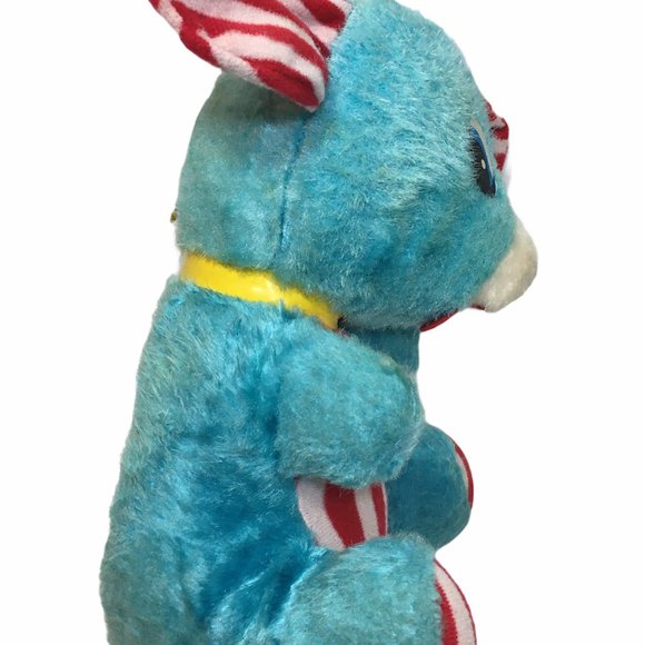 RARE Vintage Elephant Plush Blueberry Candy Stripe